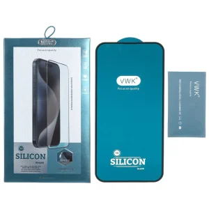 محافظ صفحه نمایش شیشه ای اورجینال VWK ایربگ سیلیکونی مدل Apple iPhone 14 Pro Max (پک دار)