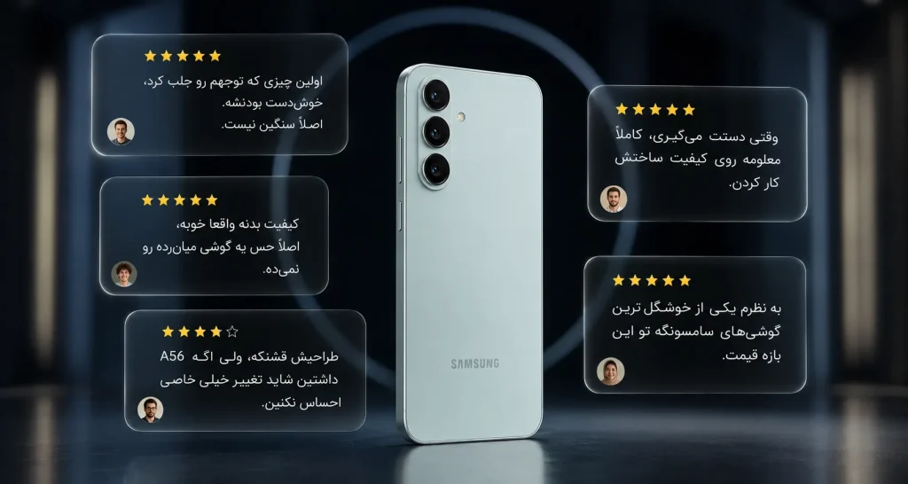 نظر کاربران درباره طراحی Galaxy A57