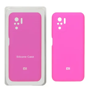 قاب سیلیکونی پاک کنی محافظ لنزدار اورجینال Xiaomi Redmi Note 10 4G / Redmi Note 10S / Poco M5S - صورتی فانتزی (پک اصلی)