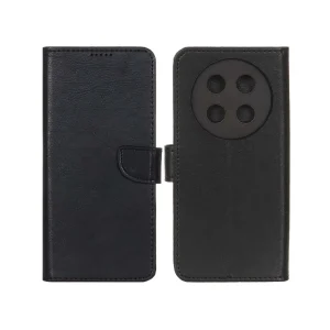 کیف چرمی موبایل مگنتی محافظ لنزدار Honor X9c - مشکی
