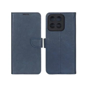 کیف چرمی موبایل مگنتی محافظ لنزدار Honor X7c - سرمه ای تیره