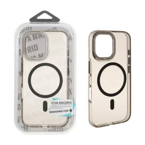 قاب اورجینال Viva Madrid پشت سخت MagSafe لنز نگین دار Apple iPhone 16 - مشکی (پک دار)