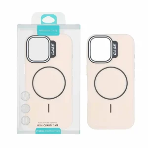 قاب طرح سیلیکون Magsafe پاستیلی Apple iPhone 17 - کرم (پک دار)