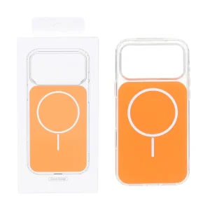 قاب پشت رنگی دور ژله ای با قابلیت شارژ MagSafe مدل Apple iPhone 17 Pro Max / iPhone 18 Pro Max - نارنجی (پک دار)