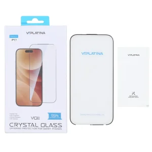 محافظ صفحه نمایش شیشه ای اورجینال Crystal Glass VIPLATINA VG11 مدل Apple iPhone 17 (پک دار)